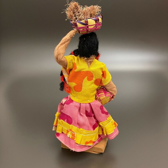 Vintage Mexican Doll Souvenir Collectible with Baskets - Picture 3 of 5